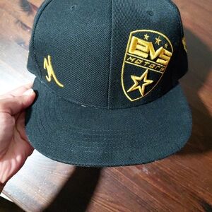 Men's Black and Gold Cap by